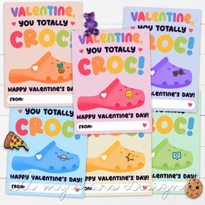 Valentinstag, du Totally Croc! Fröhlichen Valentinstag! Anhänger - 6er-Set | Sofortdownload | Clog Schuhanhänger | Klasse Valentinsgruß