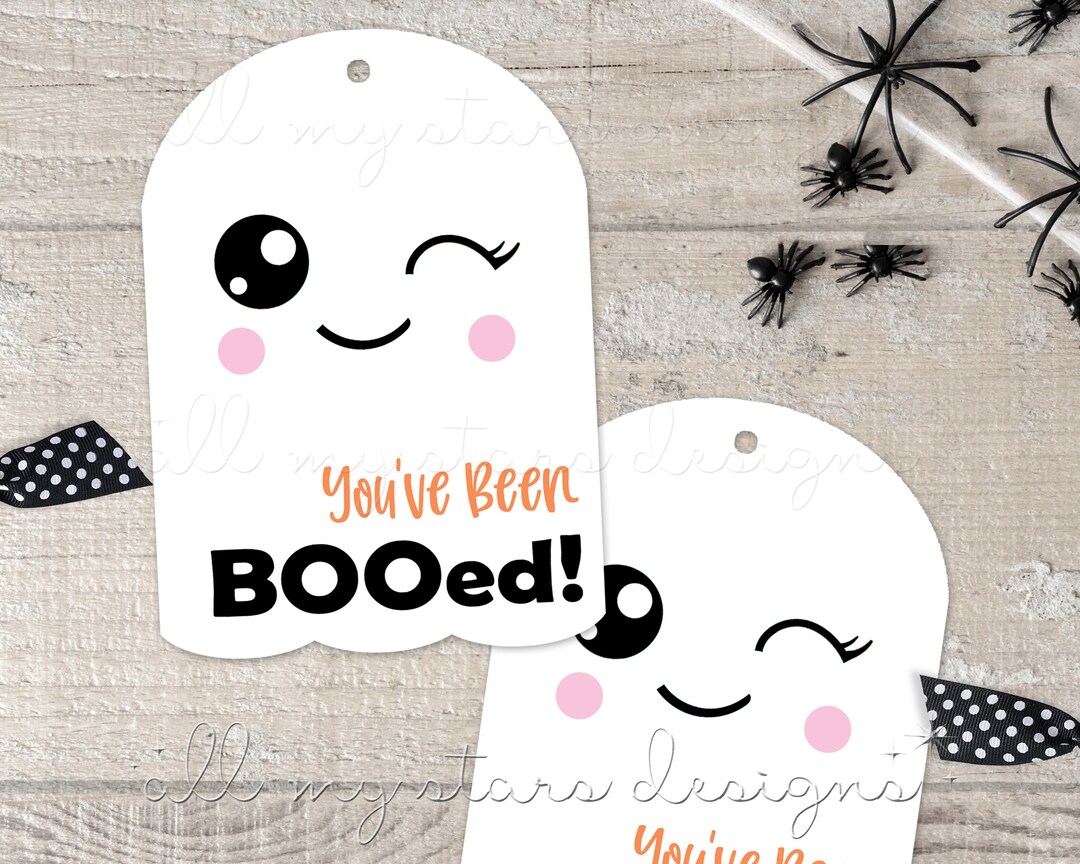 PRINTABLE You've Been Booed! Happy Halloween! Cute Ghost Gift Tag ...