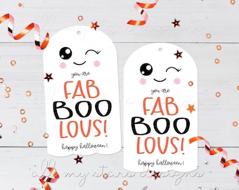 PRINTABLE You Are Fab-BOO-Lous! Happy Halloween! Cute Ghost Gift Tag | Instant Download | Halloween Package Tie | Fabulous Treat Tag