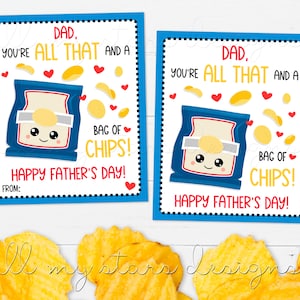 Papa IMPRIMABLE, tu es tout ça et un sac de CHIPS ! Joyeuse fête des Pères! Balise | Téléchargement instantané | Étiquette de collation papa | Étiquette à puce pour la fête des pères