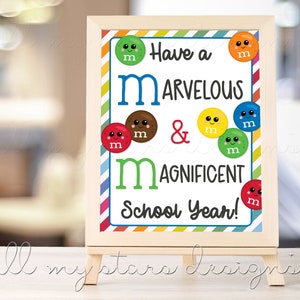PRINTABLE Have a Marvellous and Magnificent School Year! 20cmx30cm Danksagungsschild | Sofort Download | M&M Candy Buffet | Schokoladensüßigkeit