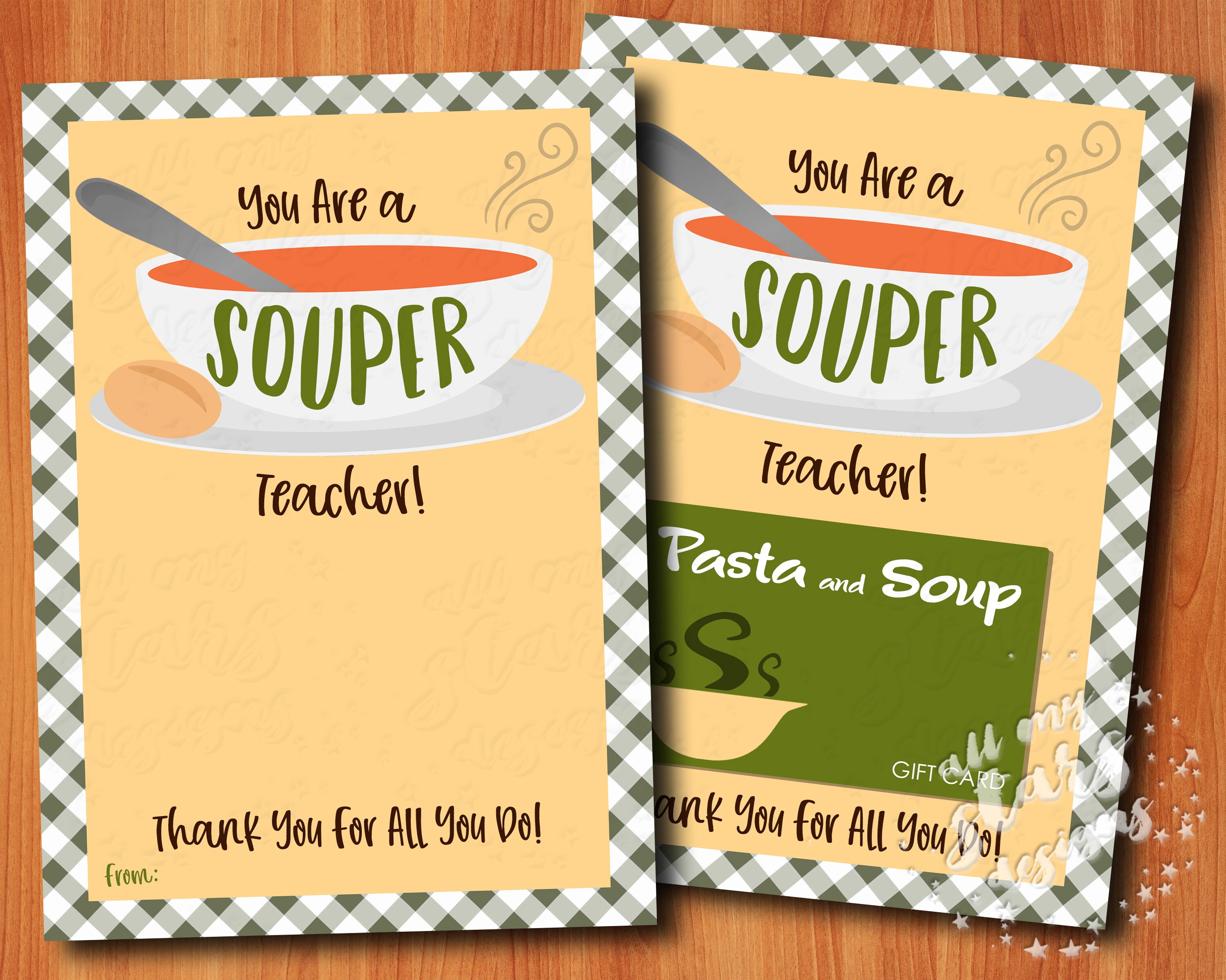 Printable You Are A Souper Teacher Thank You For All You Do Etsy