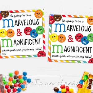 PRINTABLE It&#39;s Going To Be a Marvelous and Magnificent School Year With You In My Class! M&M Tag | Instant Download | Back To School Candy