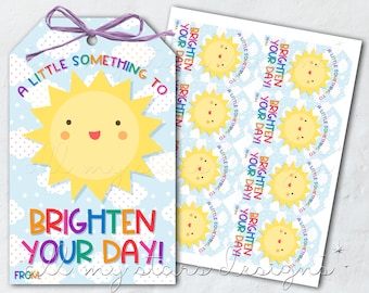 AFDRUKBAAR Een kleinigheidje om uw dag op te fleuren! Label | Direct downloaden | Waardering cadeaukaartje | Leuke Sunshine Treat-tag | Daarom