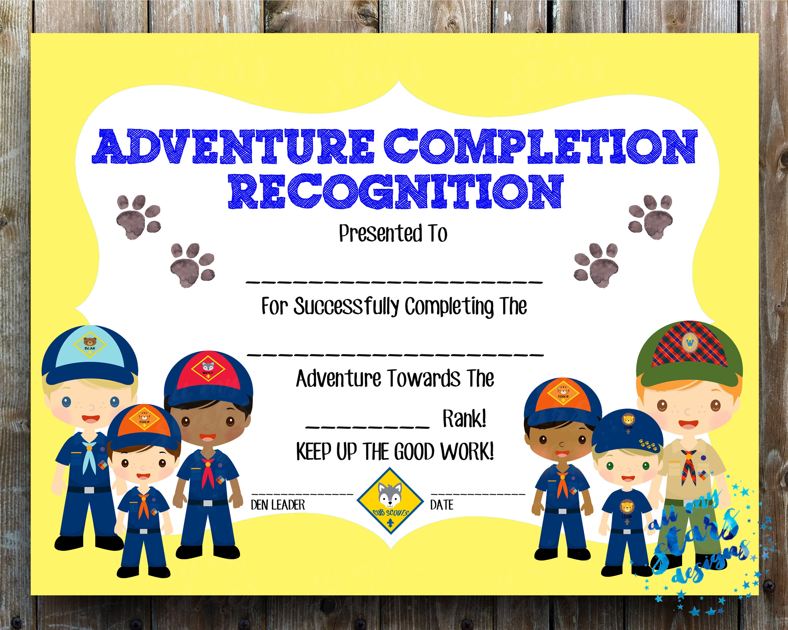 Cub Scout Adventure Completion Recognition Boys | Etsy