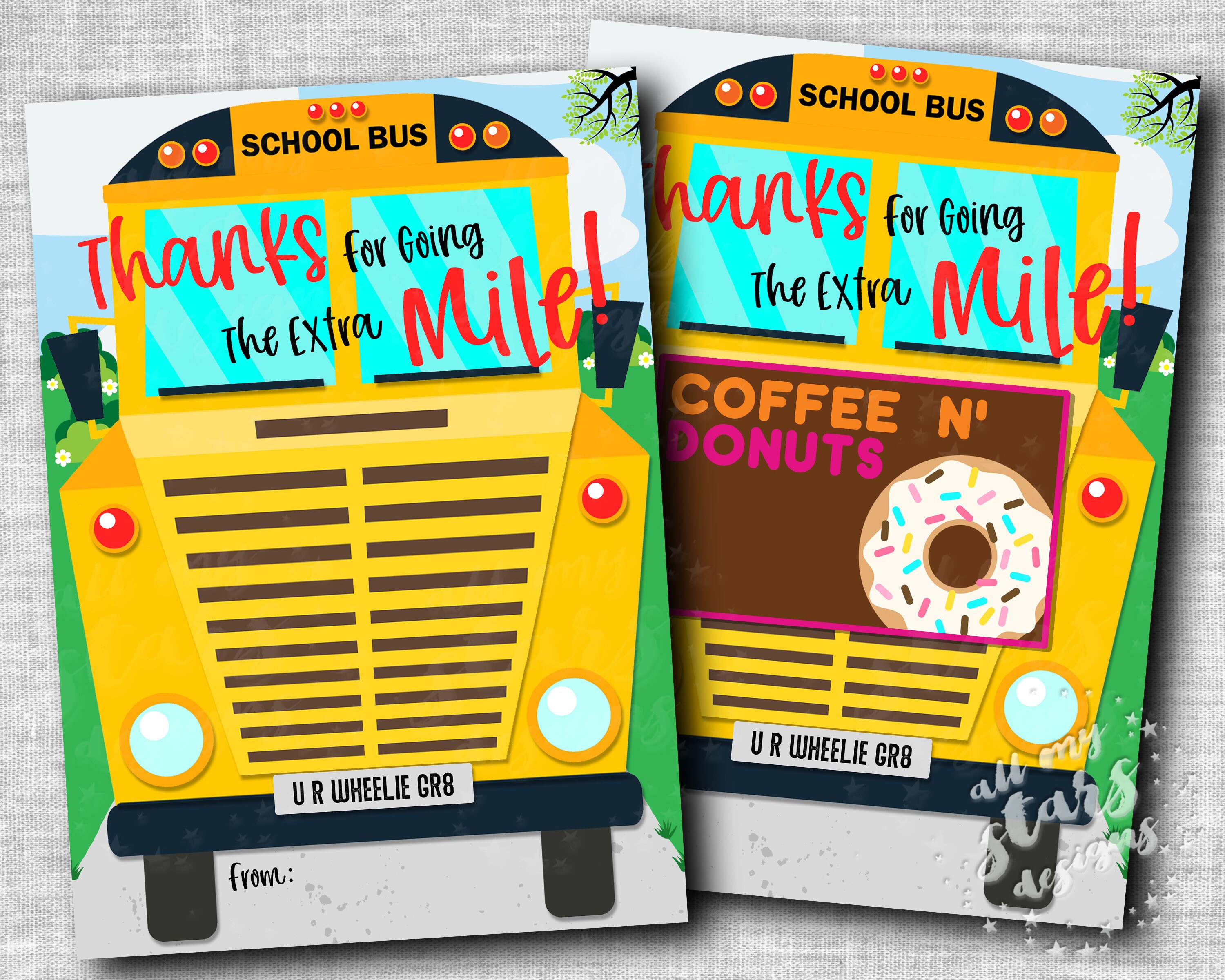 PRINTABLE Thanks for Going the Extra Mile School Bus Driver - Etsy