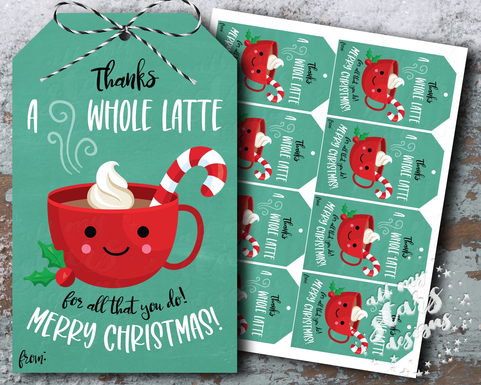 PRINTABLE Thanks A Whole LATTE For All That You Do Merry Etsy PRINTABLE Thanks A Whole LATTE For All That You Do Merry Etsy
