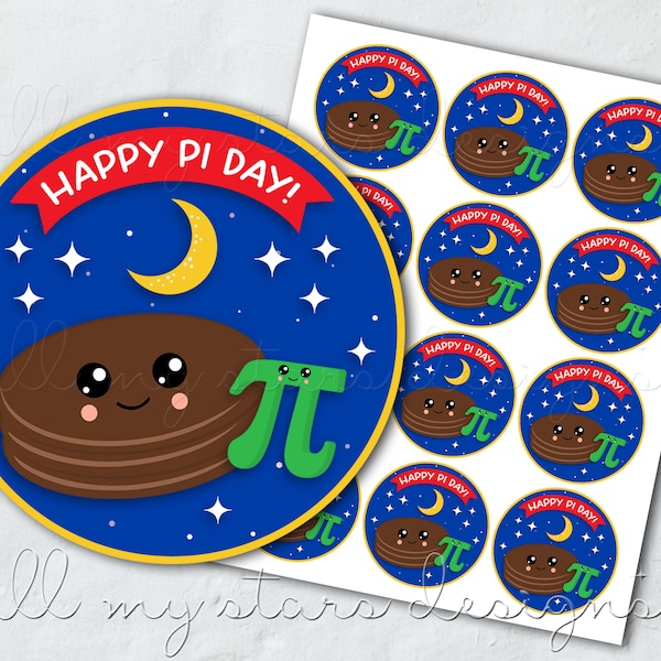 PRINTABLE Happy Pi Day! Tag | Instant Download | Fun Pi Day Favor | March 14th | Marshmallow Pie | Math Class Treat | Teacher Appreciation