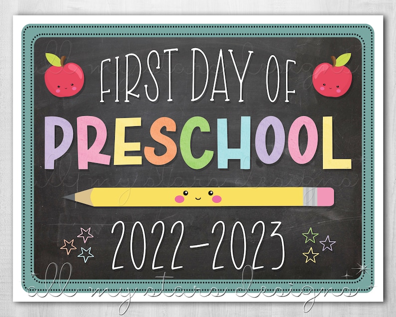 PRINTABLE First Day of Preschool 2022 2023 Photo Sign Etsy PRINTABLE First Day of Preschool 2022 2023 Photo Sign Etsy