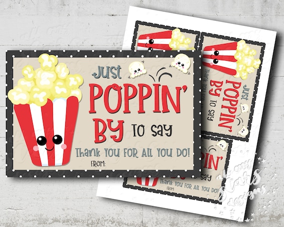 Just Poppin By To Say Thank You For All You Do Tag Etsy