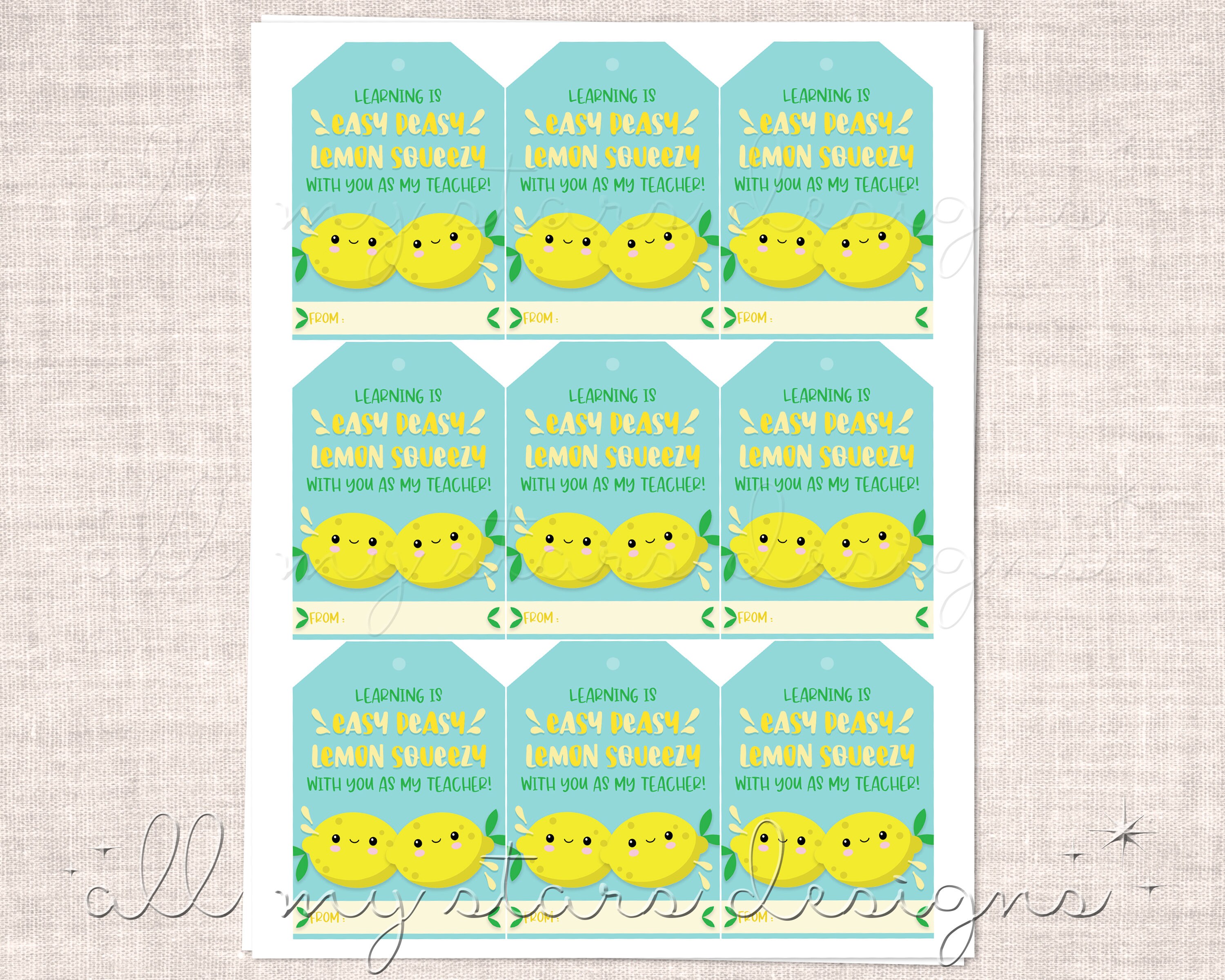 PRINTABLE Learning is Easy Peasy LEMON SQUEEZY With You as My Teacher ...