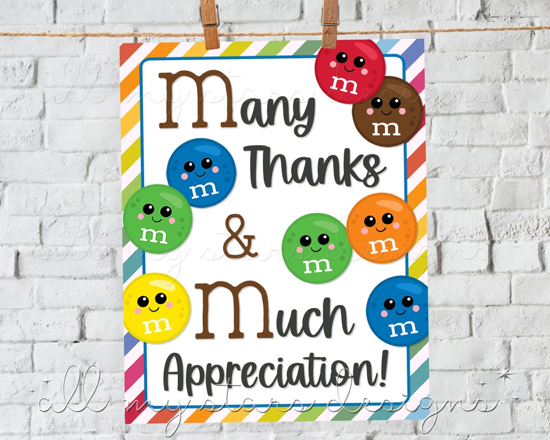 PRINTABLE Many Thanks And Much Appreciation 8x10 Appreciation Sign PRINTABLE Many Thanks And Much Appreciation 8x10 Appreciation Sign