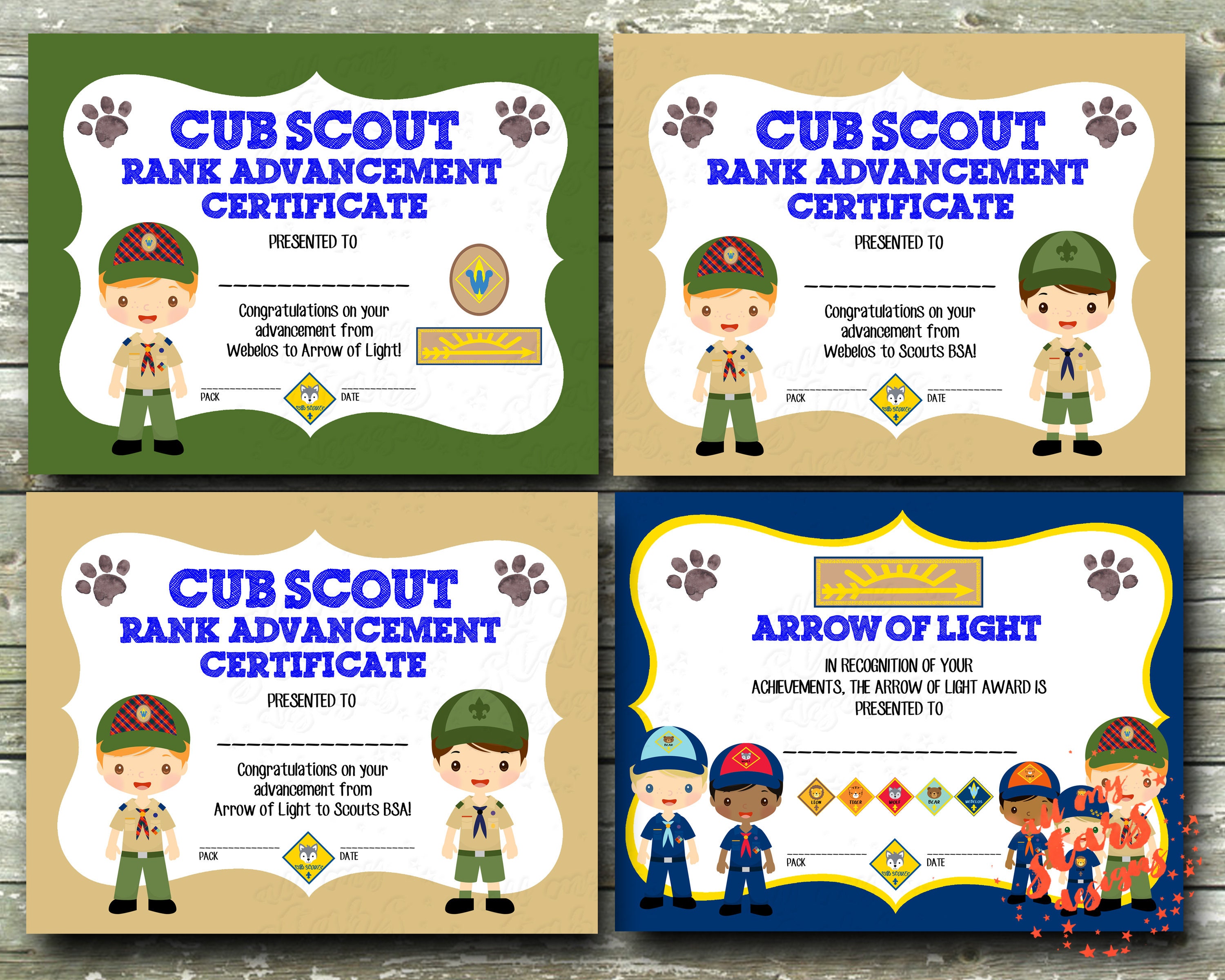 on-sale-now-cub-scout-rank-advancement-mega-certificate-etsy