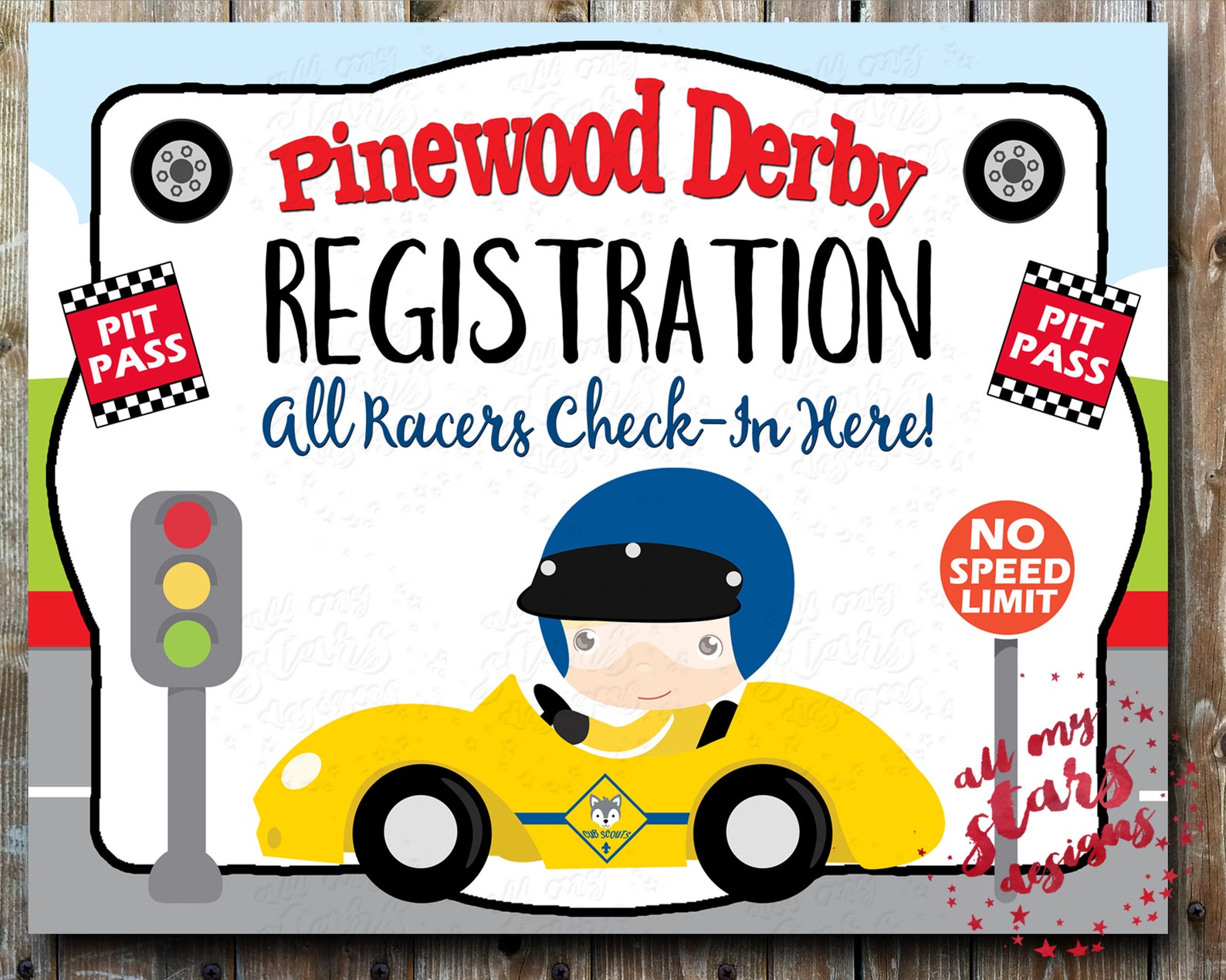 Cub Scout Pinewood Derby Signs DIY Derby Printables | Etsy