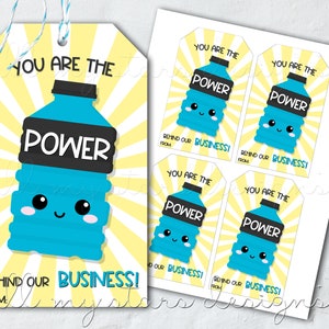 PRINTABLE You Are The POWER Behind Our Business! Sports Drink Tag | Instant  Download | Employee Staff Appreciation | Referral Gift Tag