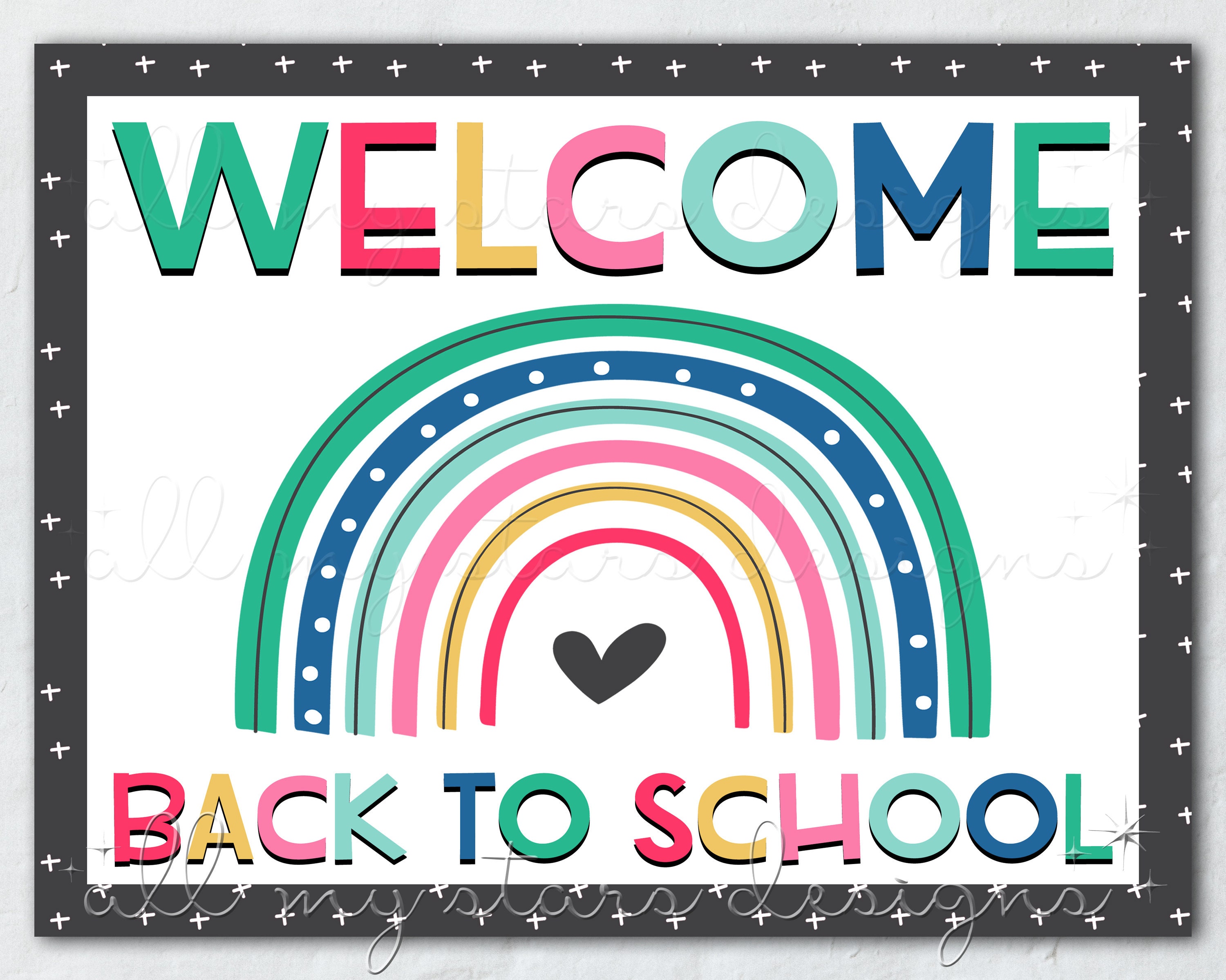 PRINTABLE Welcome Back to School Rainbow Photo Sign Instant - Etsy UK