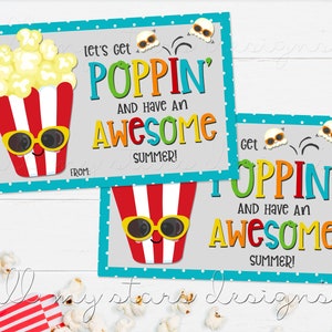 PRINTABLE Let's Get POPPIN' and Have an Awesome Summer! Tag | Instant ...