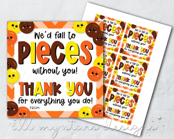 PRINTABLE We'D Fall To PIECES Without You Tag Instant Download.