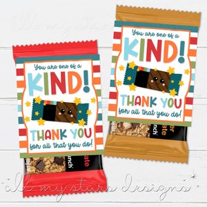 STAMPABILE Sei unico nel suo genere! Grazie per tutto quello che fai! Tag / Download immediato / Tag barretta di granola / Tag regalo spuntino sano
