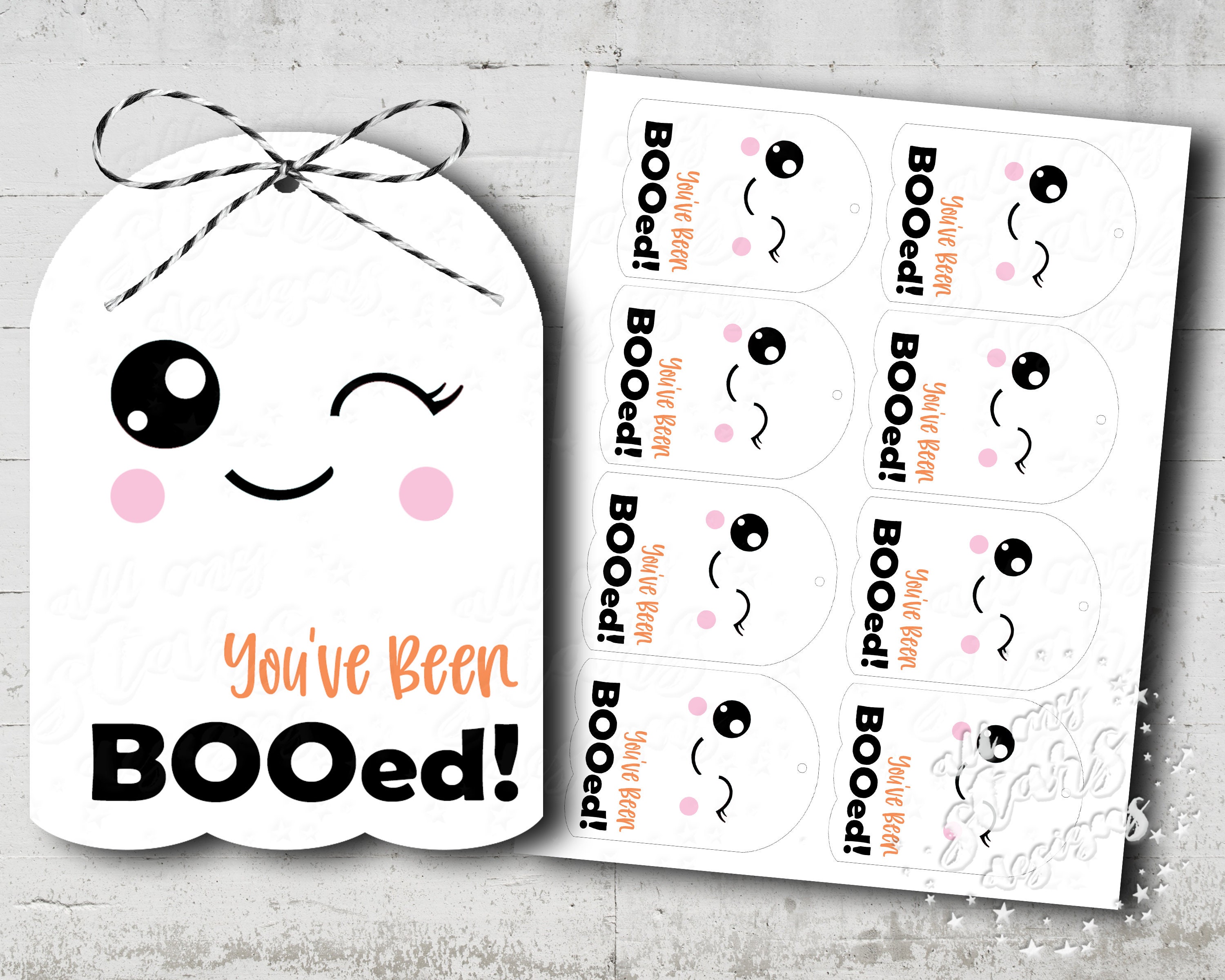 PRINTABLE You've Been Booed Happy Halloween Cute Ghost - Etsy