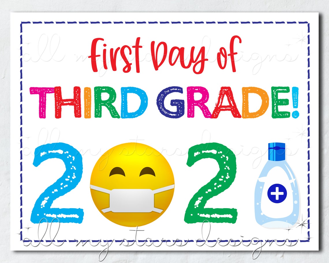 PRINTABLE First Day of Third Grade 2021 Sign Instant Etsy PRINTABLE First Day of Third Grade 2021 Sign Instant Etsy