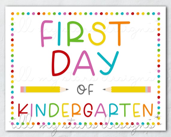 PRINTABLE First Day of Kindergarten Sign Instant Download Etsy PRINTABLE First Day of Kindergarten Sign Instant Download Etsy