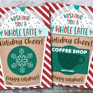 DRUCKBAR Ich wünsche Ihnen einen ganzen Latte Holiday Cheer! Frohe Feiertage! Frappé Geschenkkartenhalter | Sofort Download | Süßer Kaffee Kartenhalter