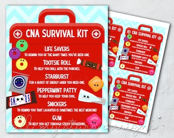 PRINTABLE CNA Survival Kit Tag | Instant Download | Certified Nursing Assistant | National Nursing Assistants Week | Candy Treat Tag