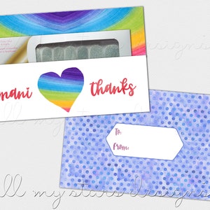 PRINTABLE Mani Thanks DIY Rainbow Nail Strip Envelope Instant Download ...