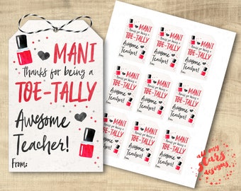 PRINTABLE Thanks for Being a TOE-TALLY Awesome Teacher | Etsy