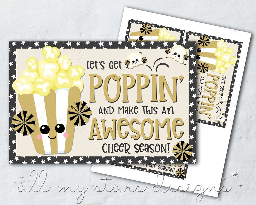 PRINTABLE Let's Get POPPIN' and Make This an Awesome Cheer Season Tag