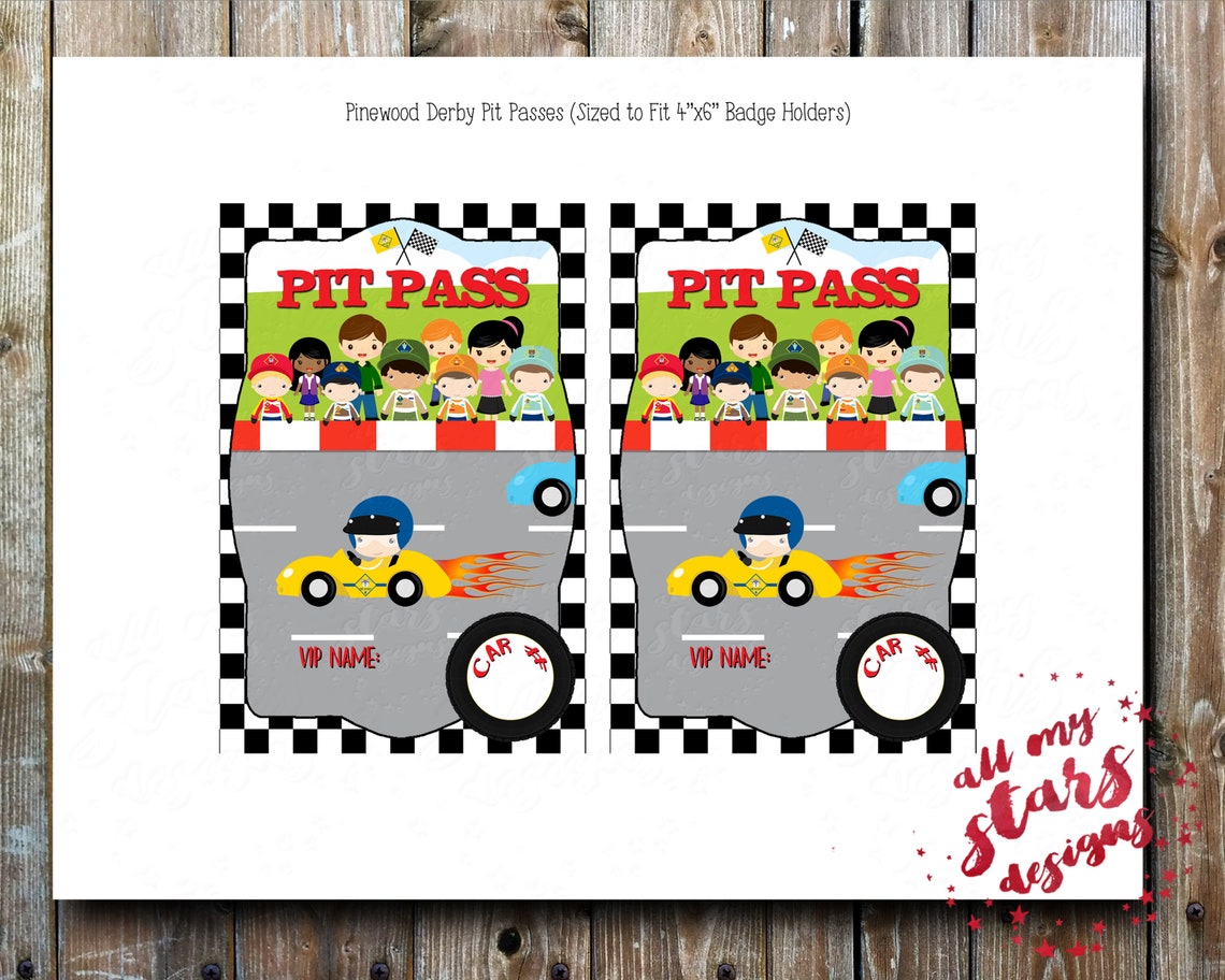 Cub Scout Pinewood Derby Pit Pass and Driver's License Etsy