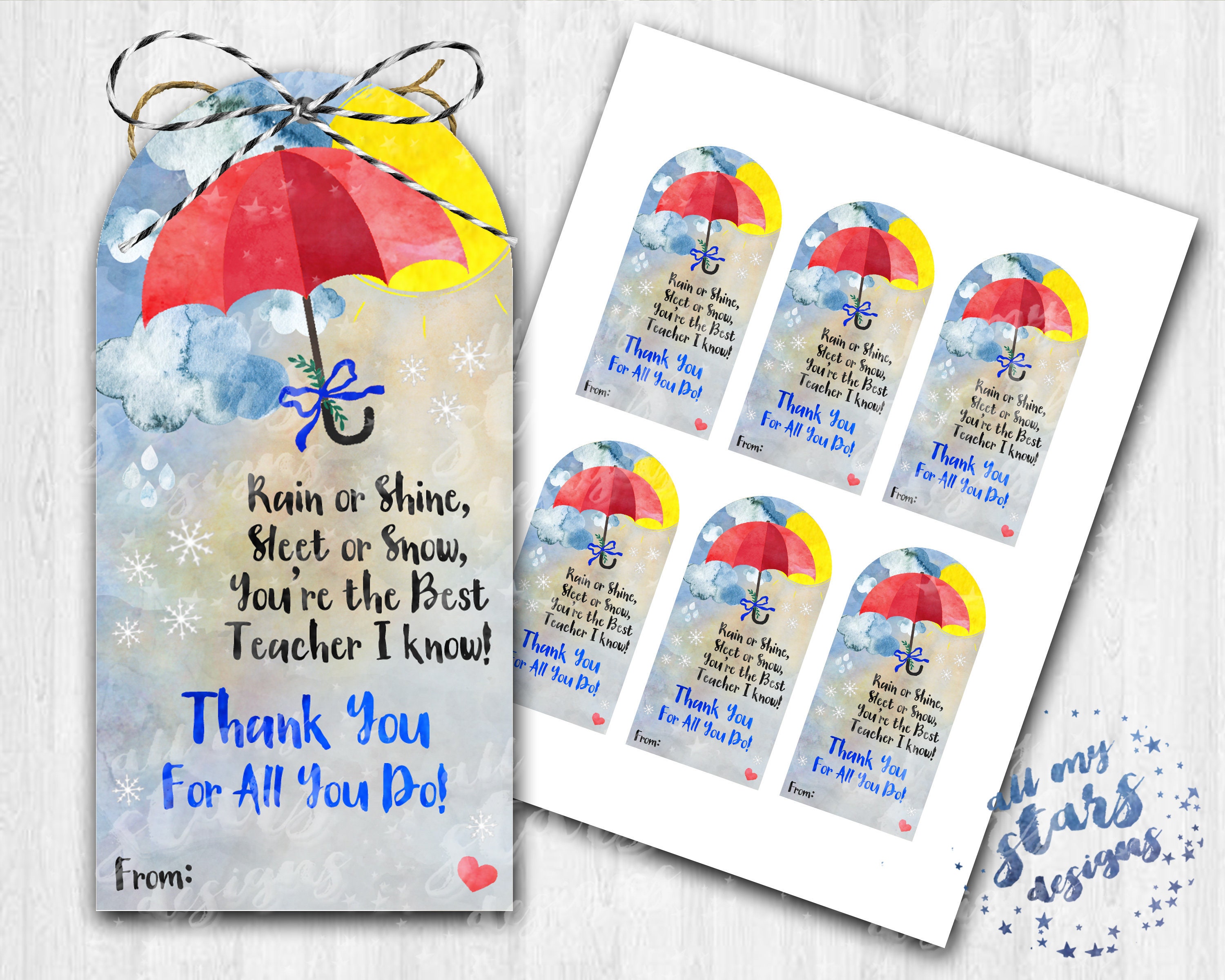 PRINTABLE Rain or Shine Sleet or Snow You're the Best Etsy