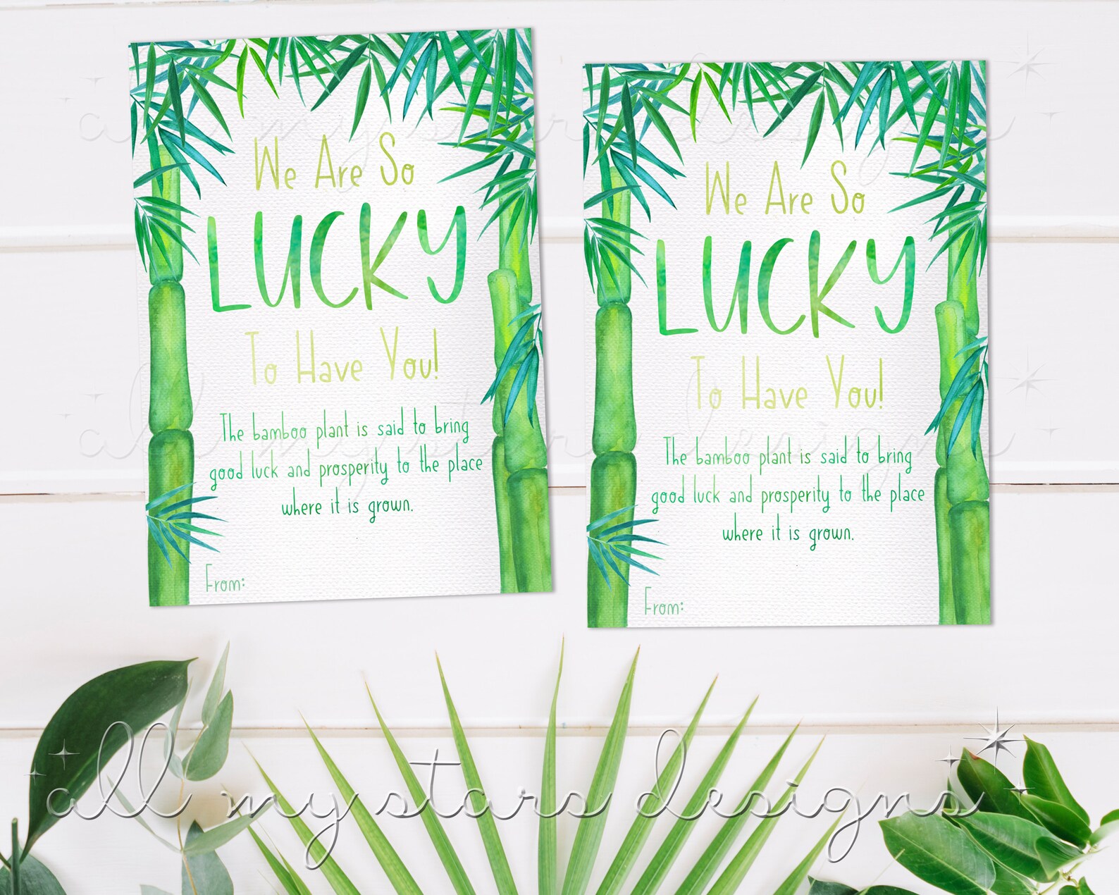 PRINTABLE We Are so LUCKY to Have You! Bamboo Plant Gift Tag | Instant ...