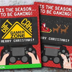 DRUCKBAR Tis The Season To Be Gaming! Frohe Weihnachten! Geschenkkartenhalter | Sofort Download | Video Game Gamer Geschenkkartenhalter | Teenager Geschenk