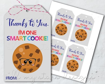 PRINTABLE Thanks for Making Me a SMART COOKIE! Tag | Instant Download ...
