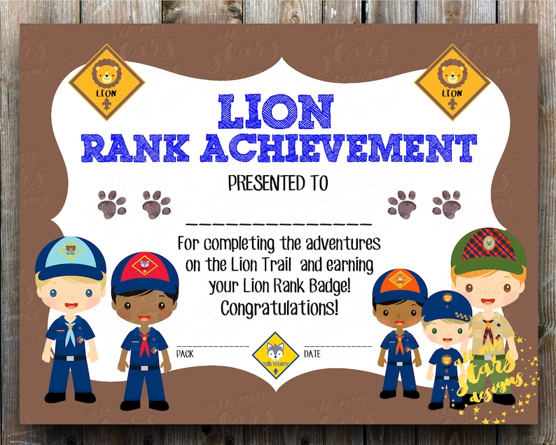 Cub Scout Certificate Template