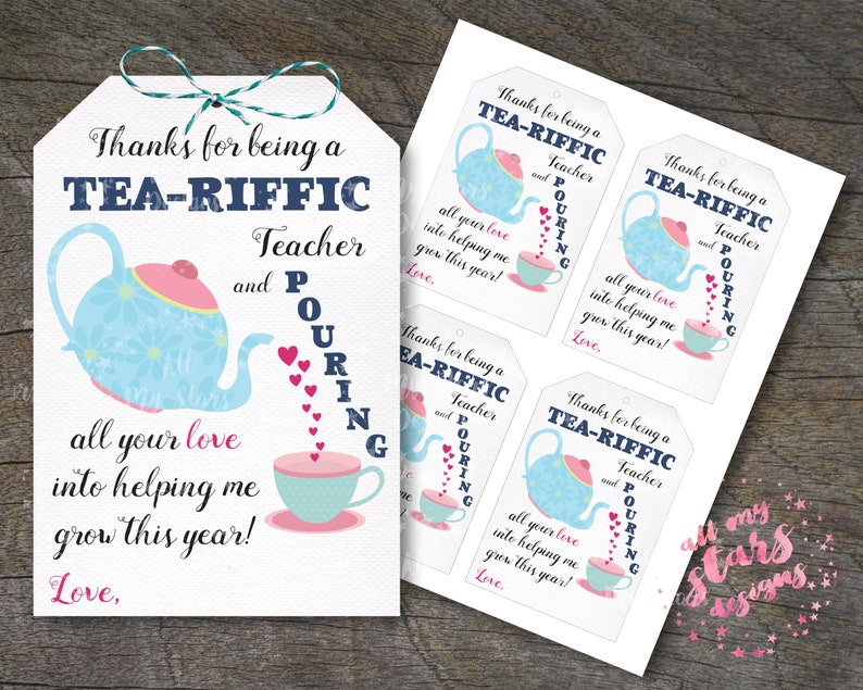 Thanks For Being A TEA RIFFIC Teacher And POURING All Your Etsy
