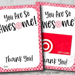 AFDRUKBARE Je bent zo geweldig! Bedankt! Cadeaukaarthouder | Direct downloaden | Bullseye Bedankkaarthouder | Waardering van de leraar
