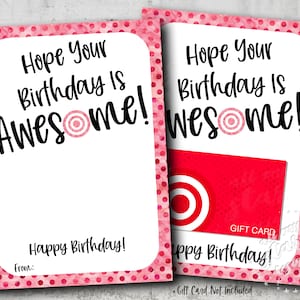 AFDRUKBARE Ik hoop dat je verjaardag geweldig is! Gefeliciteerd! Cadeaukaarthouder | Direct downloaden | Bullseye doel verjaardagskaart
