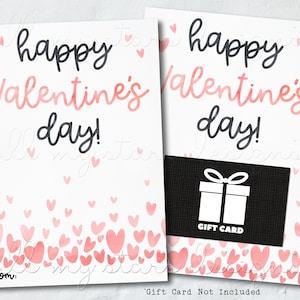 DRUCKBAR Happy Valentinstag! Geschenkkartenhalter | Sofort Download | Aquarell Herzen Valentine | Eine süße Art, etwas Liebe zu zeigen!