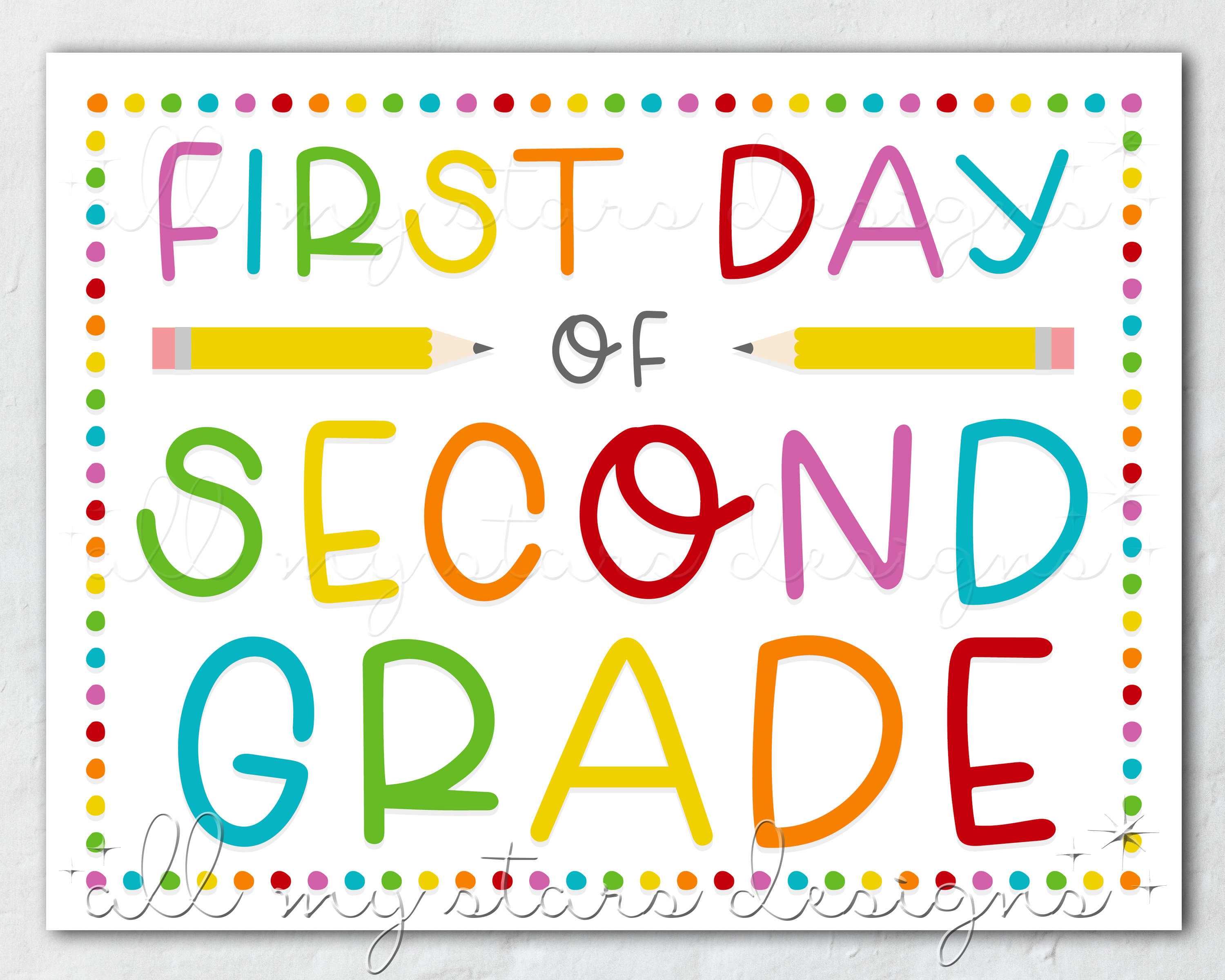 printable first day of second grade sign | instant download