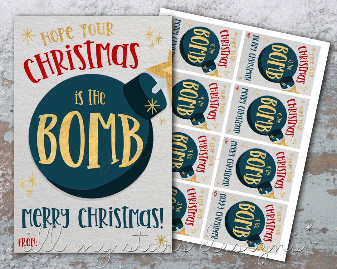 PRINTABLE Hope Your Christmas is the Bomb Merry Christmas - Etsy
