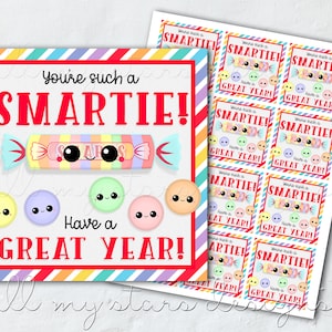 PRINTABLE You're Such a SMARTIE! Have a Great Year! Tag | Instant Download | Back To School Candy Tag | First Day of School Treat