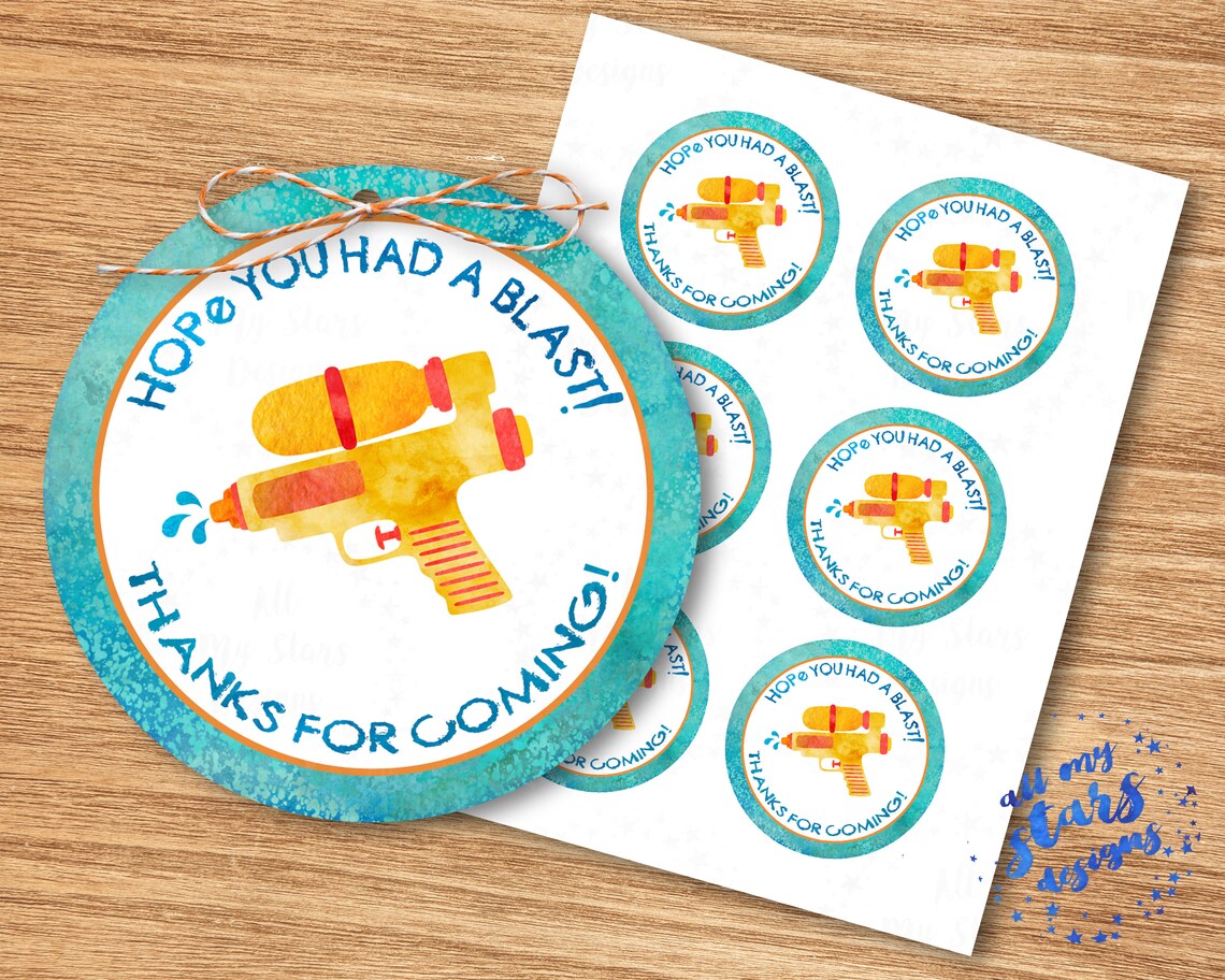 Hope You Had a BLAST Gift Tag Super Soaker Tag Thanks for Etsy UK