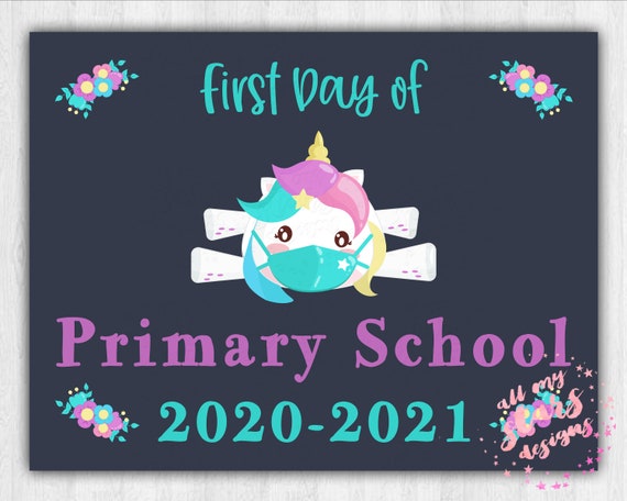 Unicorn 1st Day of Primary School 2020-2021 Printable | Etsy