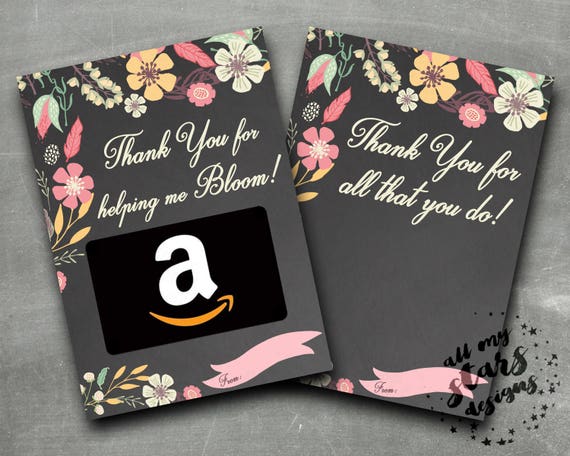 Floral Gift Card Holder Thank You For Helping Me Bloom Etsy