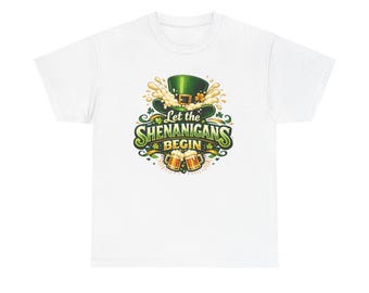 Let the Shenanigans Begin T-Shirt | St. Patrick's Day Leprechaun Beer Design