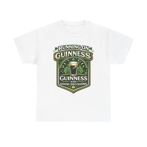 Running on Guinness graphic tee | St. Patrick's Day beer shirt image 1