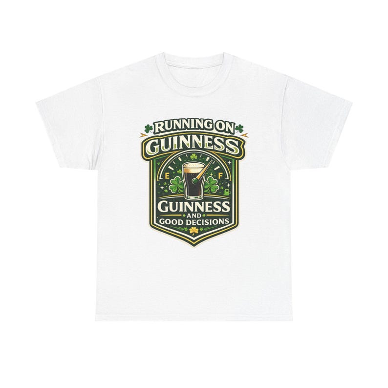 Running on Guinness graphic tee | St. Patrick's Day beer shirt image 1